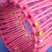 Load image into Gallery viewer, Eurydice Wax Print Cotton and Macrame bracelet