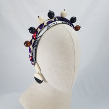 Load image into Gallery viewer, Bantu African Wax Print Headband Crown by Martine Henry Millinery