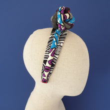 Load image into Gallery viewer, Top Knot African Wax Print Turban Headband by Martine Henry Millinery