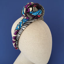 Load image into Gallery viewer, Top Knot African Wax Print Turban Headband by Martine Henry Millinery