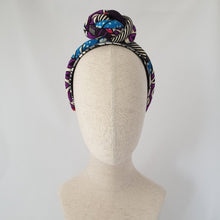 Load image into Gallery viewer, Top Knot African Wax Print Turban Headband by Martine Henry Millinery