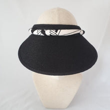 Load image into Gallery viewer, Black Serena Sun Visor by Martine Henry Millinery