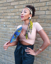 Load image into Gallery viewer, Elsa Straw and African Wax Print headband by Martine Henry Millinery