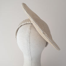 Load image into Gallery viewer, Ziada Saucer Hat in Natural/Silver by Martine Henry Millinery