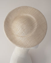 Load image into Gallery viewer, Ziada Saucer Hat in Natural/Silver by Martine Henry Millinery