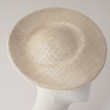 Load image into Gallery viewer, Ziada Saucer Hat in Natural/Silver by Martine Henry Millinery