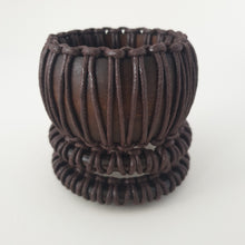 Load image into Gallery viewer, Brown wooden bracelet cuff set of 3