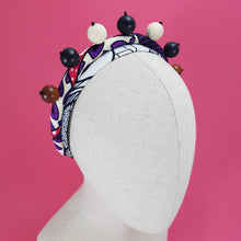 Load image into Gallery viewer, Bantu African Wax Print Headband Crown by Martine Henry Millinery