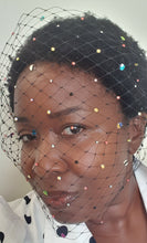 Load image into Gallery viewer, Noir Pixie Dust Crystal Spot Veil