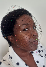 Load image into Gallery viewer, Noir Pixie Dust Crystal Spot Veil