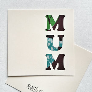 Mum African Wax Print Greeting Card by Martine Henry Millinery