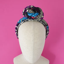 Load image into Gallery viewer, Top Knot African Wax Print Turban Headband by Martine Henry Millinery
