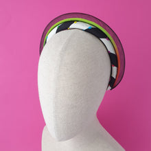 Load image into Gallery viewer, Elsa Straw and African Wax Print headband by Martine Henry Millinery
