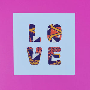 Love Wax Print Cotton Greetings Card Martine Henry Millinery