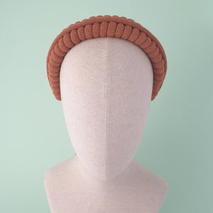 Zulekha Macrame knotted headband in terracotta by Martine Henry Millinery